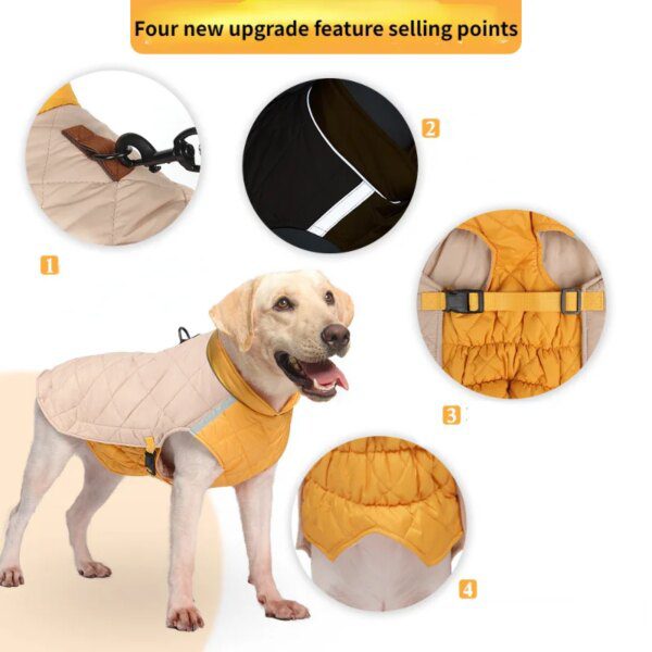 Manteau d’hiver coupe-vent chaud pour chien – Petits & moyens gabarits