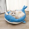 Panier Chien & Chat Apaisant – Lit Cocoon Super Doux Forme Baleine