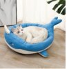 Panier Chien & Chat Apaisant – Lit Cocoon Super Doux Forme Baleine