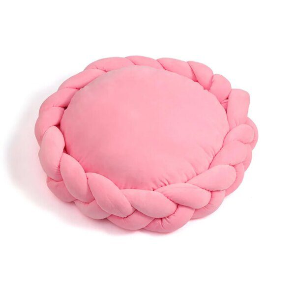 Coussin rond doux aux couleurs acidulées – Lit chaud détachable