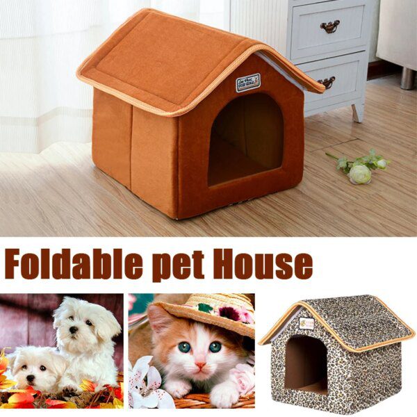 Coussin canapé pour chien & chat – Niche pliable avec tapis double usage