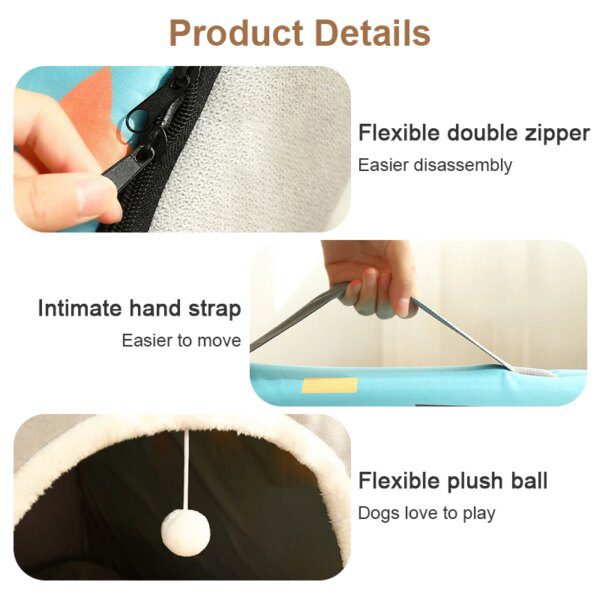 lit pour chien d'hiver chaud pour chat et chien, tente de sommeil profond