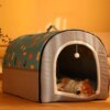 lit pour chien d'hiver chaud pour chat et chien, tente de sommeil profond