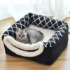 Lit pour chat, maison, nid de couchage profond, chaud pour l'hiver