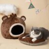 Lit d’hiver chaud pour chat – Grotte cocoon amovible