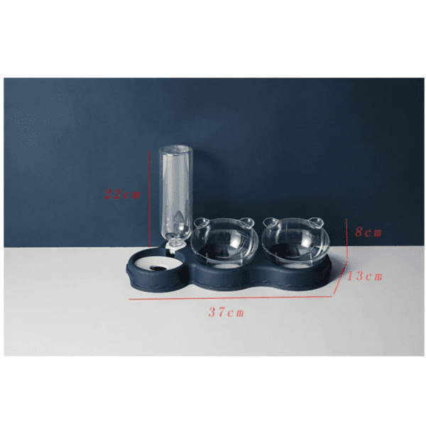 Gamelle Chat & Chien Double Bol avec Distributeur d’Eau Automatique