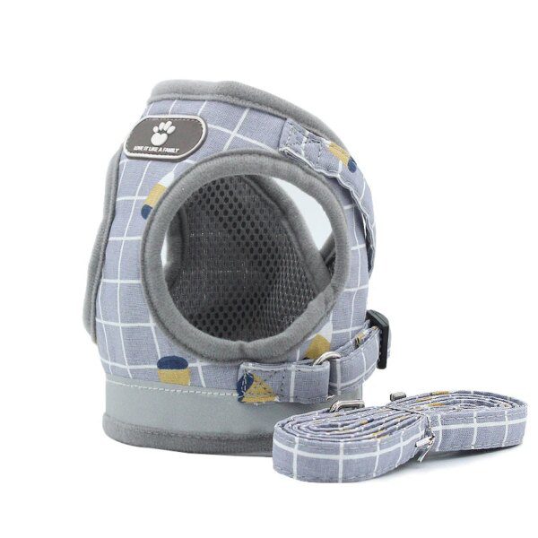 83240-4f3457.jpg Harnais chat réfléchissant pour petit chien, chiot, chat, chaton, carlin,collier-gilet respirant en maille réglable