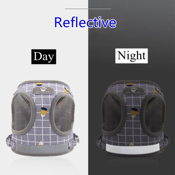 83240-b226b2.jpg Harnais chat réfléchissant pour petit chien, chiot, chat, chaton, carlin,collier-gilet respirant en maille réglable