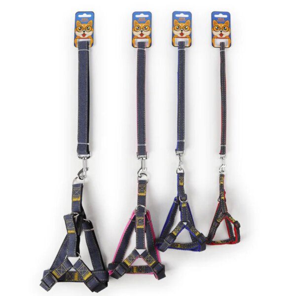 Ensemble collier réglable & gilet en denim – Marche maîtrisée