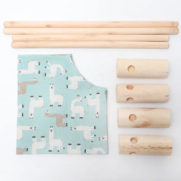 Hamac pour chat – Lit-balançoire en bois massif avec toile résistante