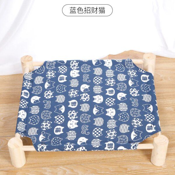 Hamac pour chat – Lit-balançoire en bois massif avec toile résistante