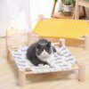 Hamac pour chat – Lit-balançoire en bois massif avec toile résistante