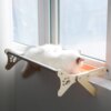 Hamac de fenêtre pour chat en toile de coton – Lit-balançoire en bois