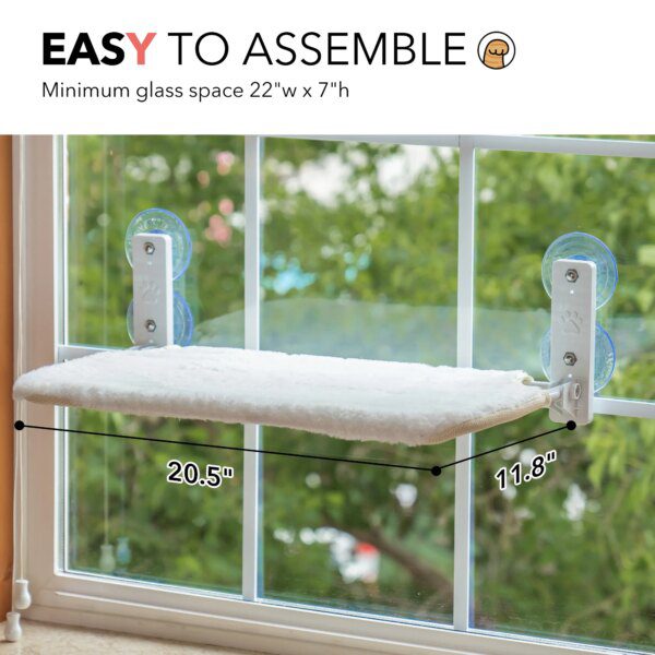 Hamac de fenêtre pliable pour chat – Perchoir suspendu sans fil