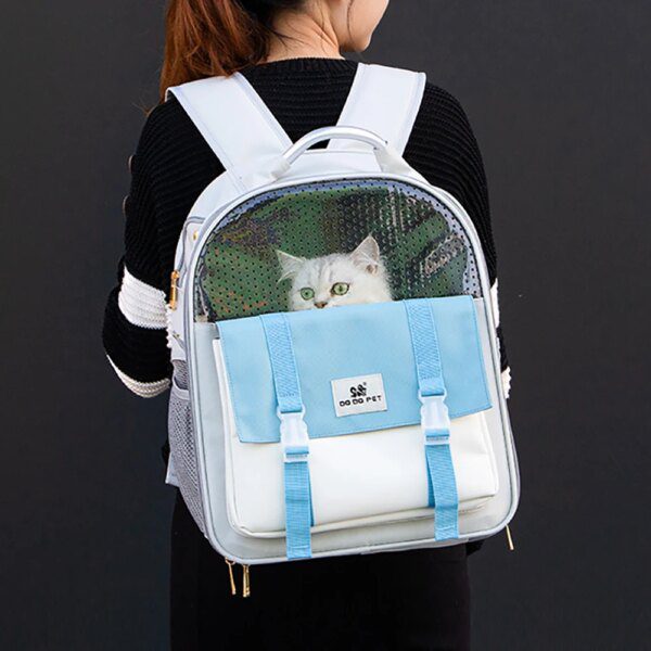 Sac à dos chat en toile respirante – Transport de voyage pour chat