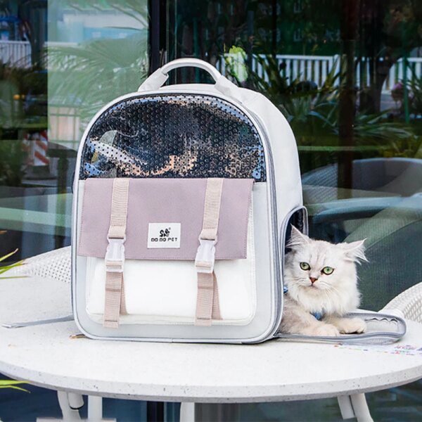 Sac à dos chat en toile respirante – Transport de voyage pour chat
