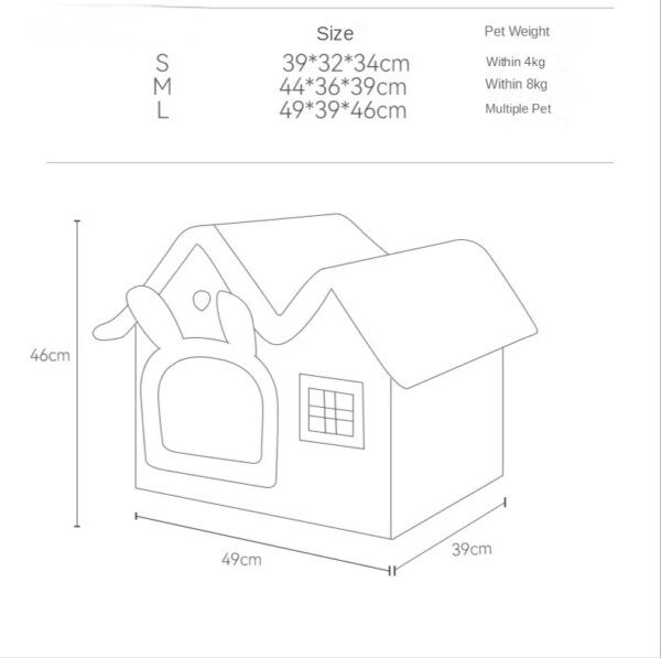 Niche amovible 4 saisons pour petit chien & chat – Tente chaude