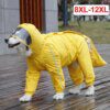 Manteau coupe-vent à capuche couvrant quatre pattes pour chien – Protection