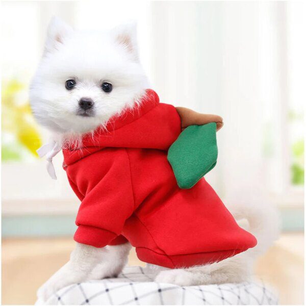 Manteau d’hiver à capuche en polaire motif fruit pour chien & chat – Chaleur