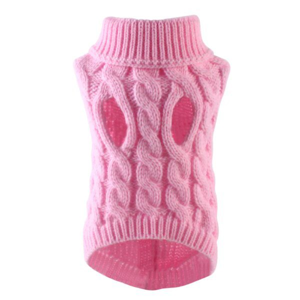 Pull col roulé chaud maille laine petit chien 4 tailles