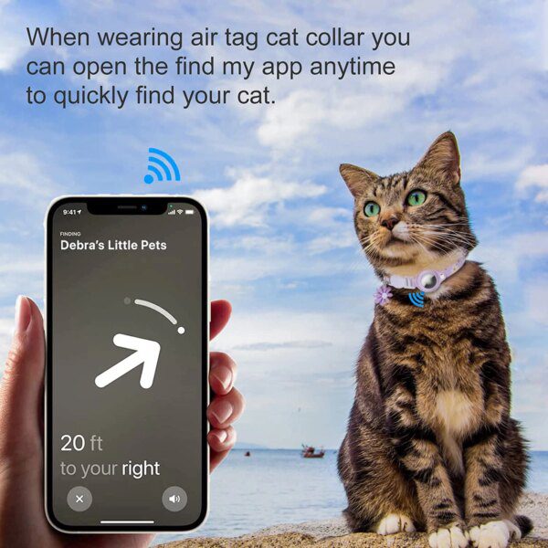 Collier Chat Anti-Perte Compatible Apple AirTag