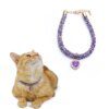 Collier chat de luxe en cristal pour chat, pendentif en forme de cœur