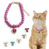 Collier Chat de Luxe en Perles de Cristal – Pendentif Cœur