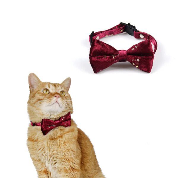 Nœud papillon en velours pour chat – Accessoire élégant