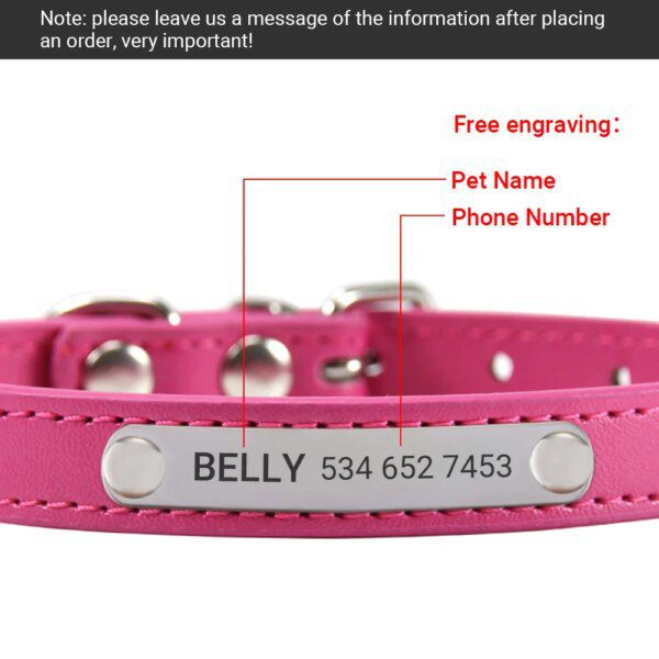 Collier Chat Personnalisé en Cuir PU – Gravure Nom