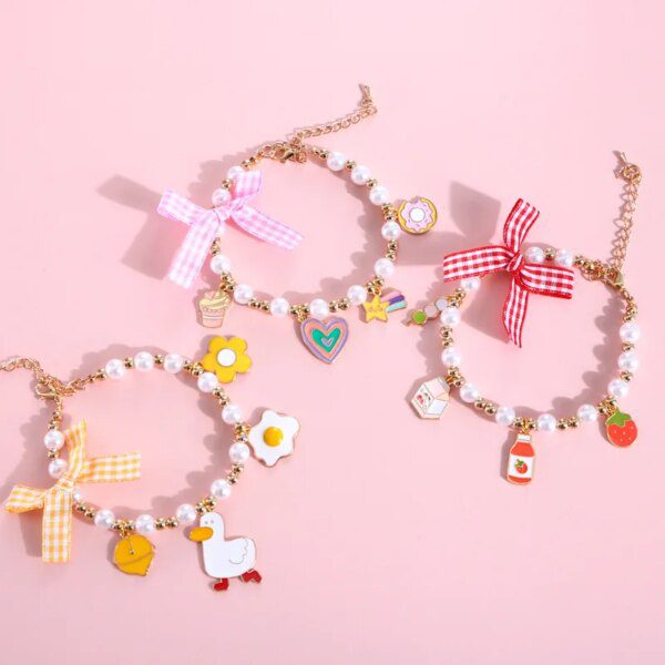 Collier Chat Princesse en Perles – Bijou Élégant pour Fêtes