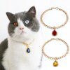Collier Chat Chaîne Dorée avec Pendentif en Cristal
