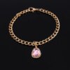 Collier chat chaîne dorée pendentif