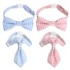 Nœud papillon à carreaux couleur bonbon pour chat – Collier réglable