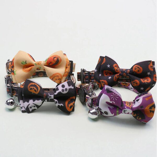 Collier Chat Halloween – Nœud Dessin Animé