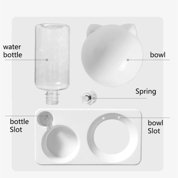 Gamelle Chat Double Bol Incliné avec Distributeur d’Eau par Gravité