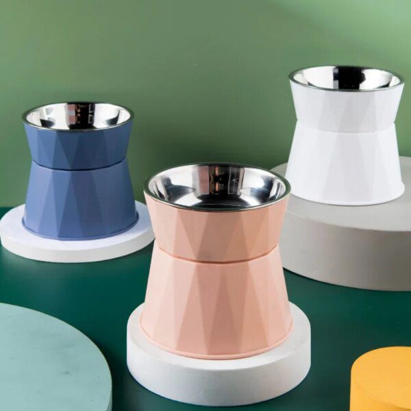 Gamelle Chat Surélevée en Acier Inoxydable – Protection du Cou