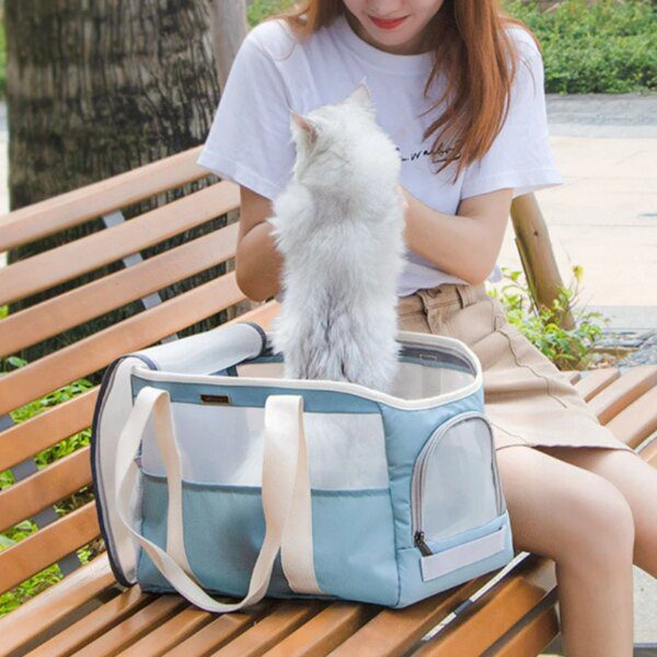 Sac de transport transparent & respirant pour chat et chiot – Bandoulière