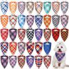 Bandana chien à carreaux – Lot 30 pièces, bavoir triangulaire ajustable