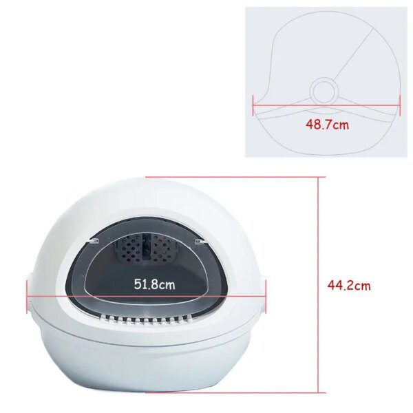 93123-6b04dd.jpg Bac à Litière Capsule Spatiale pour Chat – Fermé, Anti-Éclaboussures