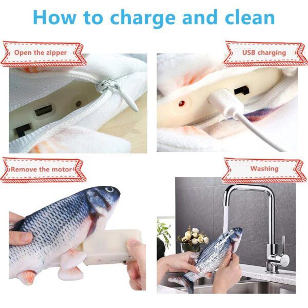 jouet pour chat électrique en forme de poisson pour chat