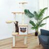 Arbre à chat en bois de Sisal pour chats et chatons, poste à gratter, tour à plusieurs niveaux avec jouets et maison