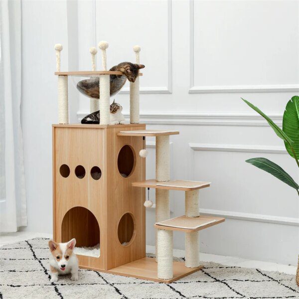 93765-e12345.jpg arbre a chat Jouet à gratter en bois pour chat