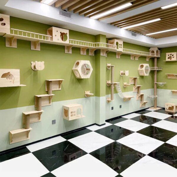 arbre a chat Cadre d'escalade en forme d'arbre à chat, plateforme murale