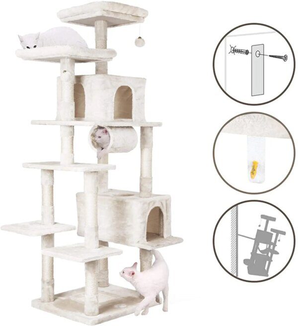 arbre a chat Poste à gratter pour chat, 203cm, jouet pour chat, escalade, cinéma