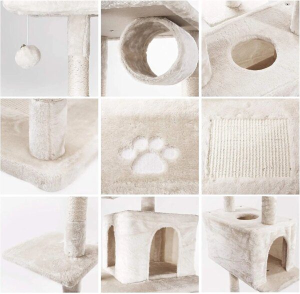 arbre a chat Poste à gratter pour chat, 203cm, jouet pour chat, escalade, cinéma