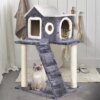 Arbre à chat de luxe, meuble de maison, cadre d'escalade avec échelle, poste à gratter pour chat, jouet de saut
