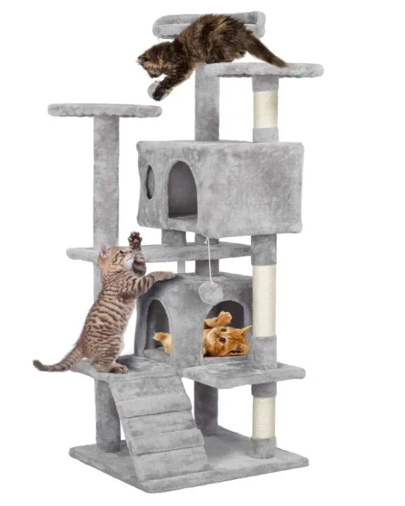 Arbre à chat de luxe, meuble de maison, cadre d'escalade avec échelle, poste à gratter pour chat, jouet de saut