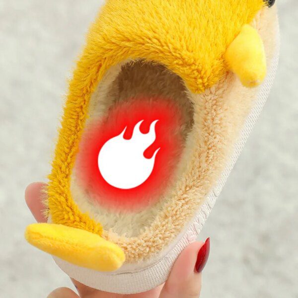 Pantoufles d'hiver antidérapantes pour enfants, chaussures d'intérieur pour filles et garçons, mignonnes diapositives de fourrure de dessin animé, chaussures de maison chaude pour enfants