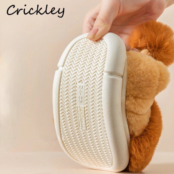 Chaussures d'hiver à motif de Lion pour enfants, pantoufles de sol