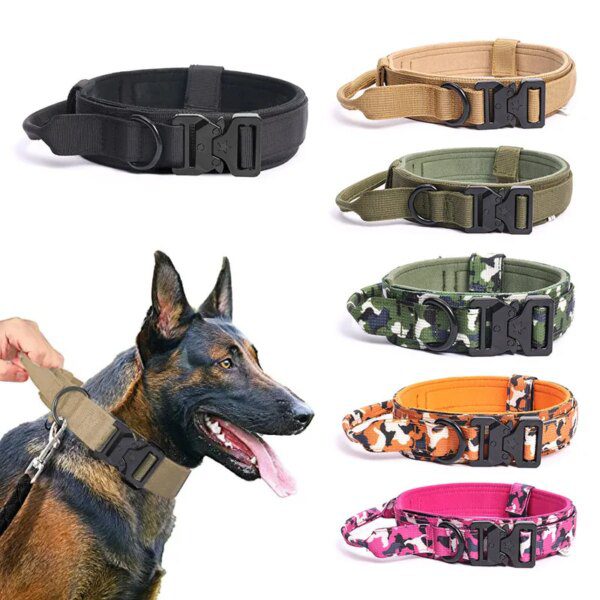 laisse pour chien,  Collier chien militaire, camouflage tactique réfléchissant